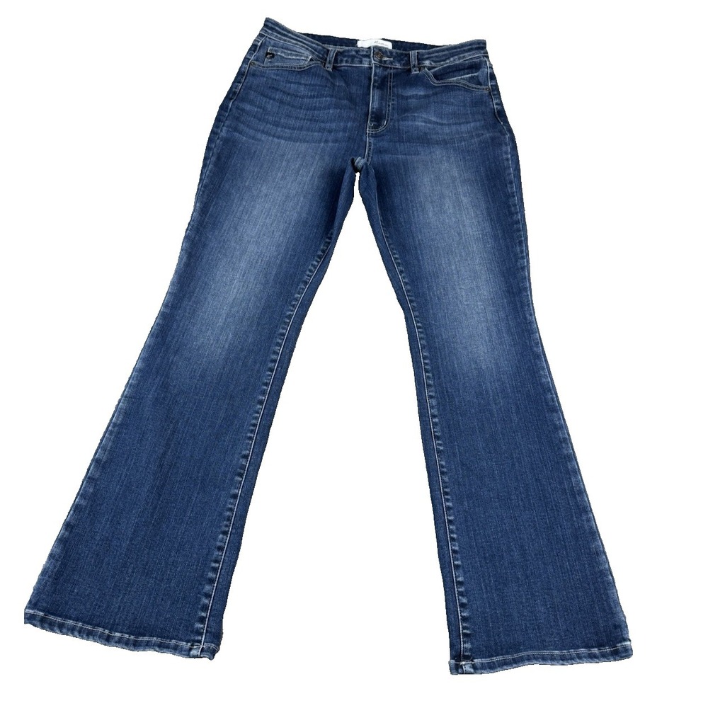 KanCan Jeans Women 16 Blue High Rise Flare Super Stretch Denim